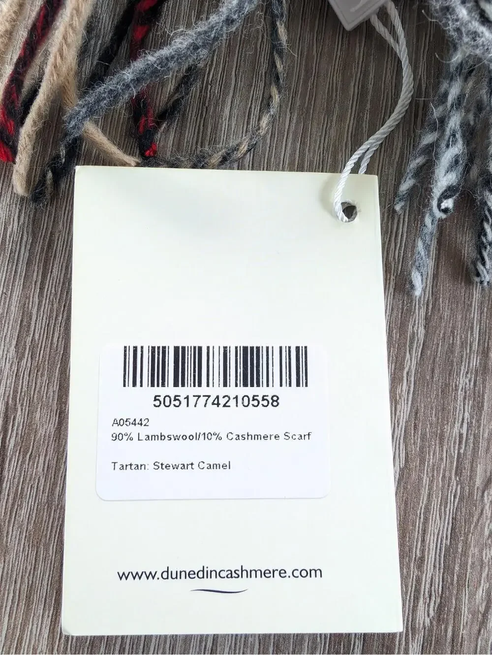 NWT Dunedin Tartan Plaid Scarf Stewart Camel Lambswool Cashmere Scotland